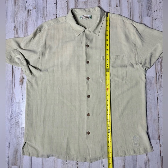 Tommy Bahama Shirt Men's XL Button Up 100% Silk Beige - Picture 6 of 9